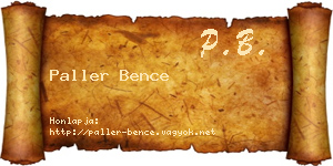 Paller Bence névjegykártya